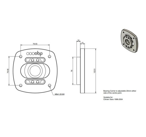 Paire de coupelles réglables sur rotule OBP pour Peugeot 106 XSi GTi S16 Rallye / Citroën Saxo VTS