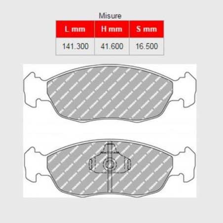 Plaquettes frein avant FERODO DS3000 FCP876R pour Peugeot 106 Rallye (phase 1 et 2) / S16 / GTi (étriers ATE)