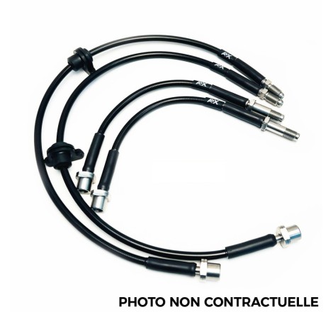 Kit de 4 durites / flexibles de frein AVX Racing pour Citroën AX GT