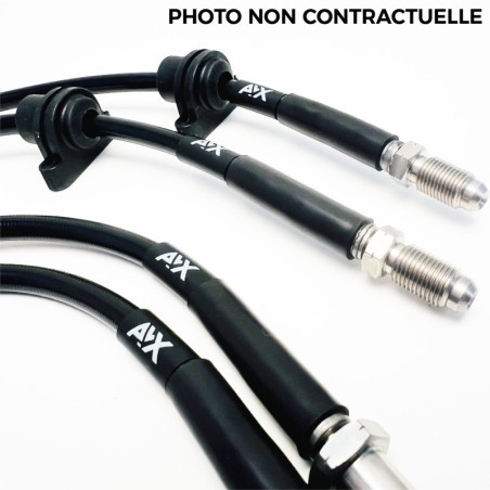Kit de 4 durites / flexibles de frein AVX Racing pour Citroën Saxo VTS (4 trous)