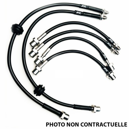 Kit de 6 durites / flexibles de frein AVX Racing pour Peugeot 405 I M16 1.9 Sport (disques arrière)