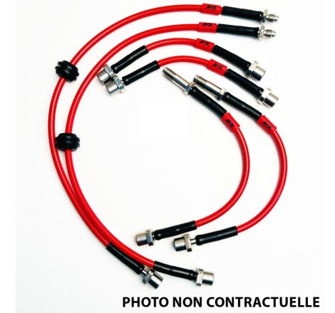 Kit de 6 durites / flexibles de frein AVX Racing pour Renault R5 Alpine / Gordini Turbo