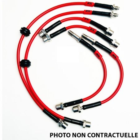 Kit de 6 durites / flexibles de frein AVX Racing pour Renault Clio 3 RS 2.0 197 (durites axe arrière comprises)