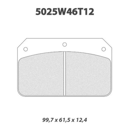 Plaquettes de frein Carbone Lorraine 5025W46T12 RC6 pour Citroën AX C2 DS3 Saxo Xsara ZX / Peugeot 106 (étriers Wilwood Midlite)