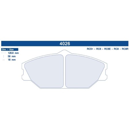 Plaquettes de frein avant Carbone Lorraine 4026 pour Alpine 3000 A610 GTA / Renault Clio 2 16V RS Sport / Megane 1 16V / Spider