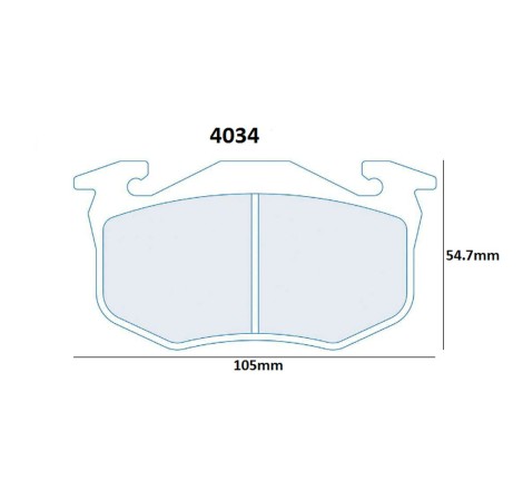 Plaquettes de frein arrière Carbone Lorraine 4034 RC5+ pour Renault Clio 2 RS / X65 Cup / Peugeot 205 206 306 309