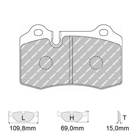 Plaquettes de frein FERODO DS UNO FCP1348Z pour Citroën DS3 Racing C2 R2 / Peugeot 406 Coupé V6 / Renault Clio 2 V6