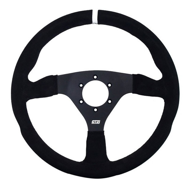 Volant PRO Peau retournée GT2i pour Citroën DS3 Racing (Noir/Noir Plat)