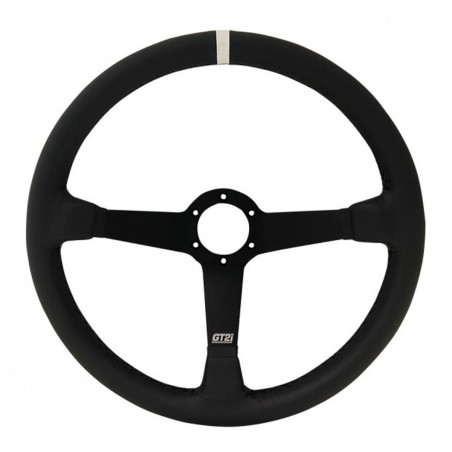Volant GT2i Pro 380 en cuir pour Citroën DS3 Racing / C2 VTS / Renault Clio I Williams (Noir/Noir)