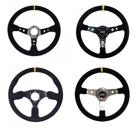 Volant GT2i Race en peau retournée pour Citroën DS3 Racing / C2 VTS / Renault Clio I Williams