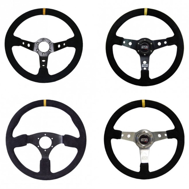 Volant GT2i Race en peau retournée pour Citroën DS3 Racing / C2 VTS / Renault Clio I Williams