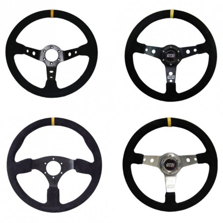 Volant GT2i Race en peau retournée pour Citroën DS3 Racing / C2 VTS / Renault Clio I Williams