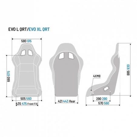 Siège / Baquet SPARCO EVO L QRT pour Citroën DS3 Racing / C2 VTS / Renault Clio I Williams