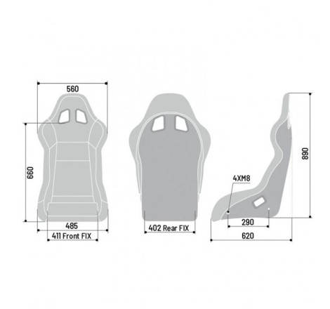 Siège / Baquet SPARCO EVO QRT SKY pour Citroën DS3 Racing / C2 VTS / Renault Clio I Williams