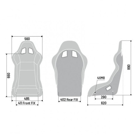 Siège / Baquet SPARCO EVO QRT SKY pour Citroën DS3 Racing / C2 VTS / Renault Clio I Williams