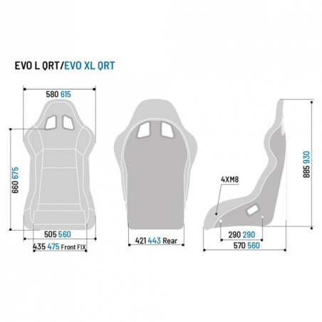 Siège / Baquet SPARCO EVO XL QRT pour Citroën DS3 Racing / C2 VTS / Renault Clio I Williams