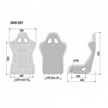 Siège / Baquet SPARCO Grid Q Fibre FIA pour Citroën DS3 Racing / C2 VTS / Renault Clio I Williams