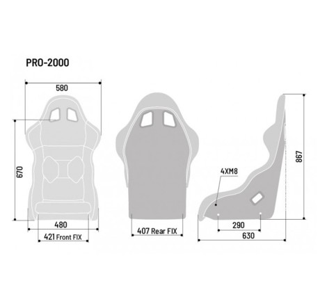 Siège / Baquet SPARCO Pro 2000 QRT pour Citroën DS3 Racing / C2 VTS / Renault Clio I Williams