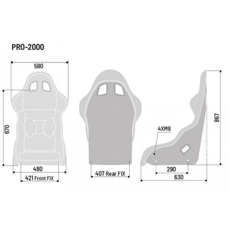 Siège / Baquet SPARCO Pro 2000 QRT pour Citroën DS3 Racing / C2 VTS / Renault Clio I Williams