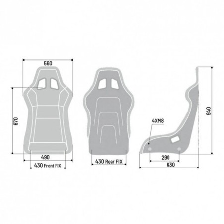 Siège / Baquet SPARCO QRT-R FIA pour Citroën DS3 Racing / C2 VTS / Renault Clio I Williams