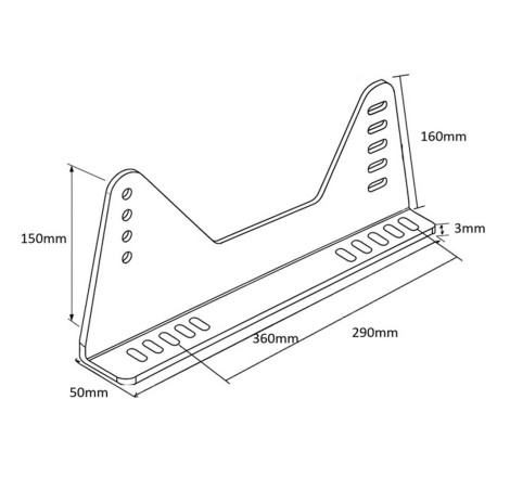Kit Fixations Latérales Basses GT2i Club pour Citroën DS3 Racing / C2 VTS (Acier 3mm)
