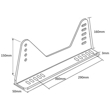 Kit Fixations Latérales Basses GT2i Club pour Citroën DS3 Racing / C2 VTS (Acier 3mm)