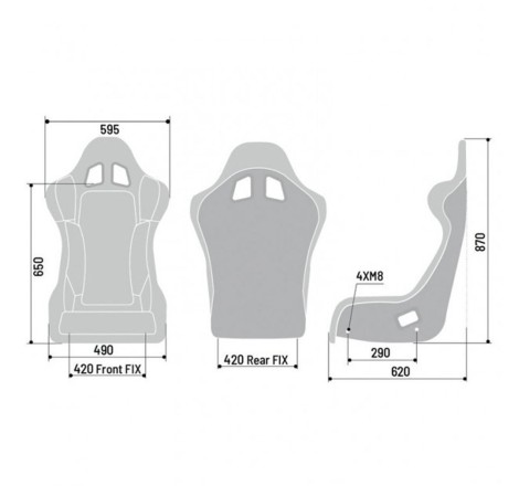 Siège / Baquet SPARCO Grid Q en sky pour Citroën DS3 Racing / C2 VTS / Renault Clio I Williams