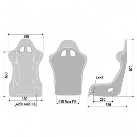 Siège / Baquet SPARCO Grid Q en sky pour Citroën DS3 Racing / C2 VTS / Renault Clio I Williams