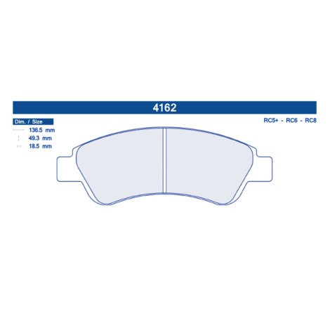 Plaquettes de frein avant Carbone Lorraine 4162 RC5/RC6/RC8 pour Peugeot 208 GTi / 307 (étriers BOSCH)