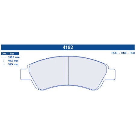Plaquettes de frein avant Carbone Lorraine 4162 RC5/RC6/RC8 pour Peugeot 208 GTi / 307 (étriers BOSCH)
