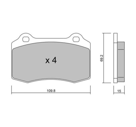 Plaquettes de frein avant GT2i Club pour Citroën DS3 Racing Turbo / C2 R2 / Peugeot 208 GTi 406 V6 (étrier BREMBO)