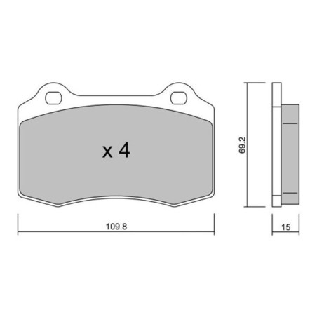 Plaquettes de frein avant GT2i Club pour Citroën DS3 Racing Turbo / C2 R2 / Peugeot 208 GTi 406 V6 (étrier BREMBO)