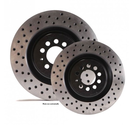 Disques de frein arrière pleins TAROX finition D95 percés pour Citroën C4 / DS3 Racing VTi Turbo / Peugeot 208 GTi / 307 CC