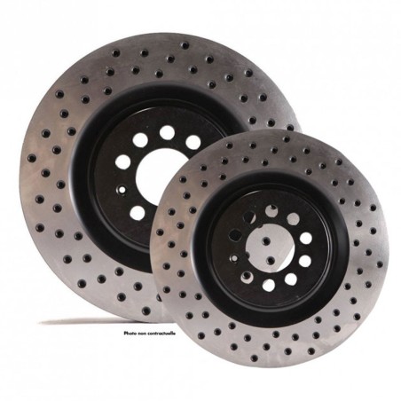 Disques de frein arrière pleins TAROX finition D95 percés pour Citroën C4 / DS3 Racing VTi Turbo / Peugeot 208 GTi / 307 CC