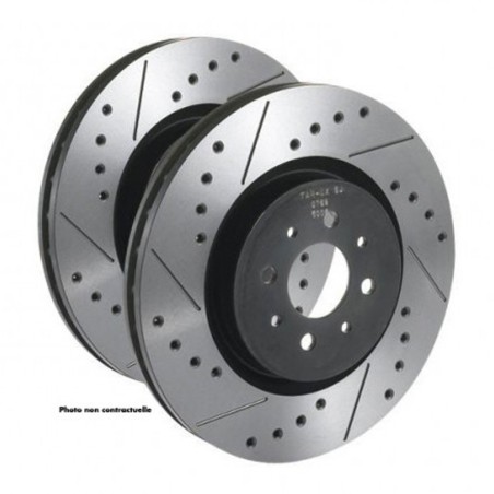 Disques de frein avant pleins TAROX finition SJ percés et rainurés pour Peugeot 104 ZS / Talbot Samba Rallye