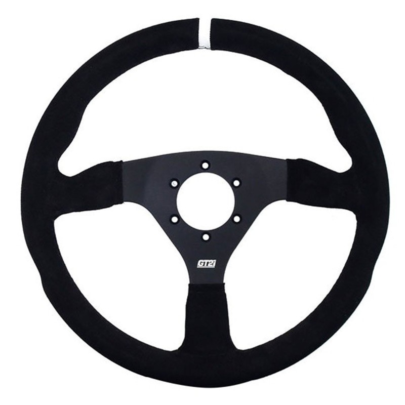 Volant GT2i Pro Plat Peau retournée Noir/Noir pour Citroën C2 VTS
