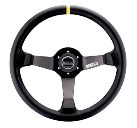 Volant Sparco R325 en peau retourné noire pour Citroën C2 VTS / Renault Clio I Williams