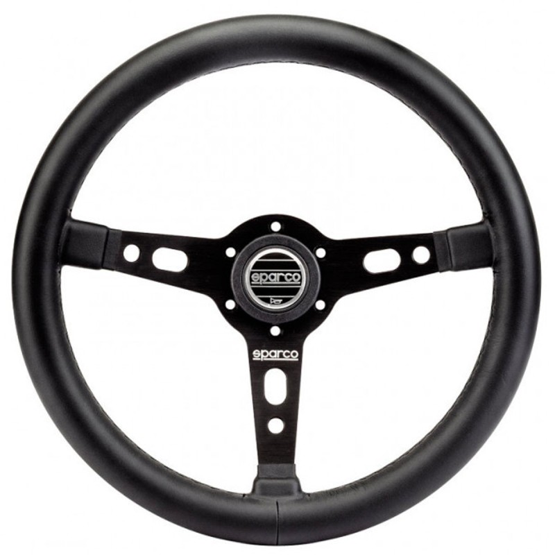 Volant Sparco Targa 350 en cuir noir pour Citroën C2 VTS / Renault Clio I Williams