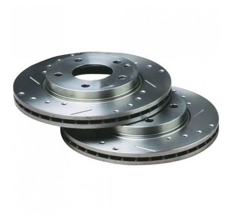 Disques de frein avant Bratex Groupe A percés rainurés pour Citroën C2 VTS & VTR