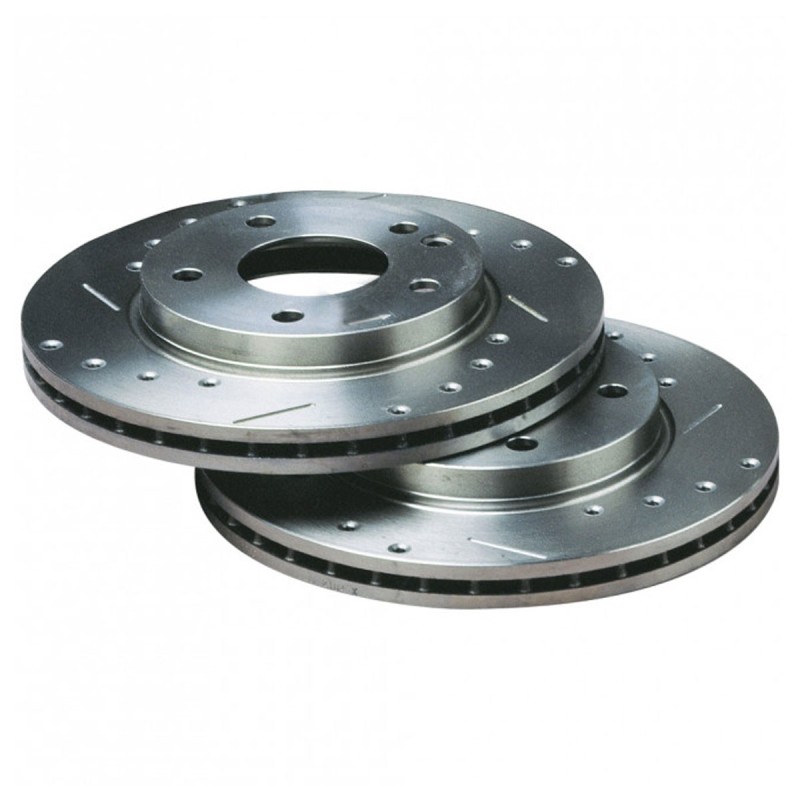 Disques de frein avant Bratex Groupe A percés rainurés pour Citroën C2 VTS & VTR
