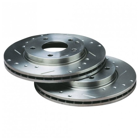 Disques de frein avant Bratex Groupe A percés rainurés pour Citroën C2 VTS & VTR