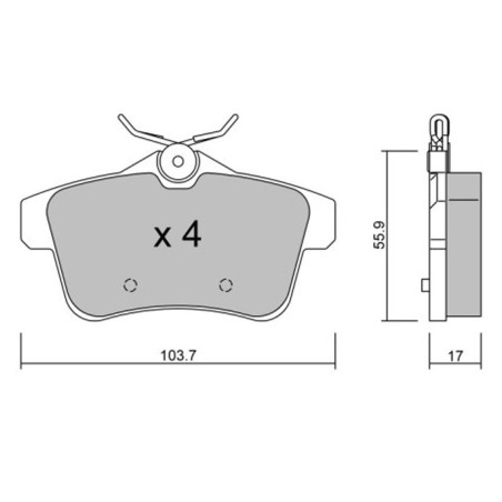Plaquettes de frein arrière GT2i Club pour Peugeot RCZ 16v THP HDi (étriers GIRLING)