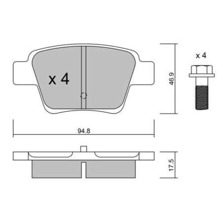 Plaquettes de frein arrière GT2i Race pour Peugeot 207 RC / THP / Citroën C4 VTS (étriers BOSCH)
