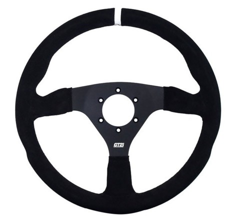 Volant GT2i Pro Plat Peau retournée Noir/Noir pour Renault Clio I Williams