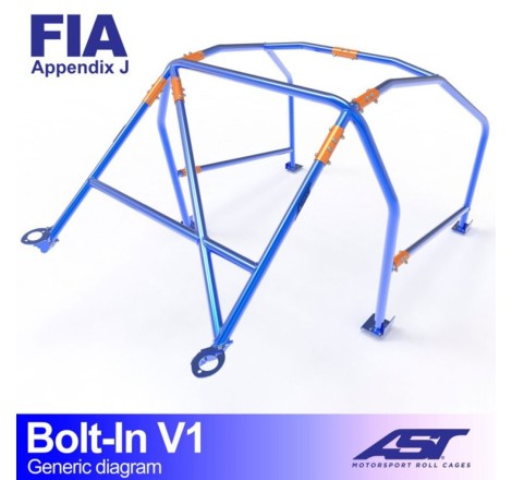 Arceau AST 6 points à boulonner pour Renault Clio I (toutes versions dont RSI, S, 16S et Williams) 3-Portes Hayon