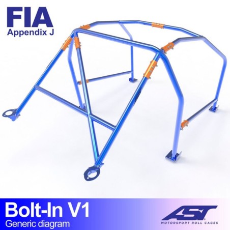 Arceau AST 6 points à boulonner pour Renault Clio I (toutes versions dont RSI, S, 16S et Williams) 3-Portes Hayon