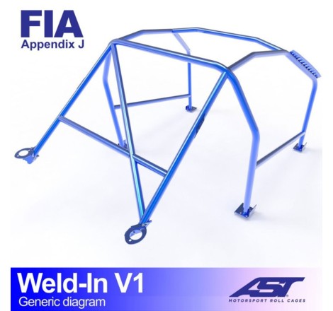 Arceau AST 8 points à souder pour Renault Clio I (toutes versions dont RSI, S, 16S et Williams) 3-Portes Hayon