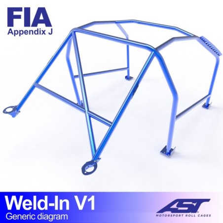 Arceau AST 8 points à souder pour Renault Clio I (toutes versions dont RSI, S, 16S et Williams) 3-Portes Hayon