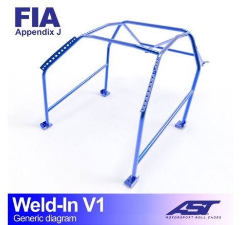 Arceau AST 8 points à souder pour Renault Clio I (toutes versions dont RSI, S, 16S et Williams) 3-Portes Hayon