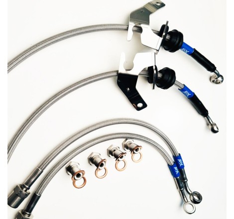Kit de 4 durites / flexibles de frein AVX Racing pour Alpine A110 II (toutes versions)